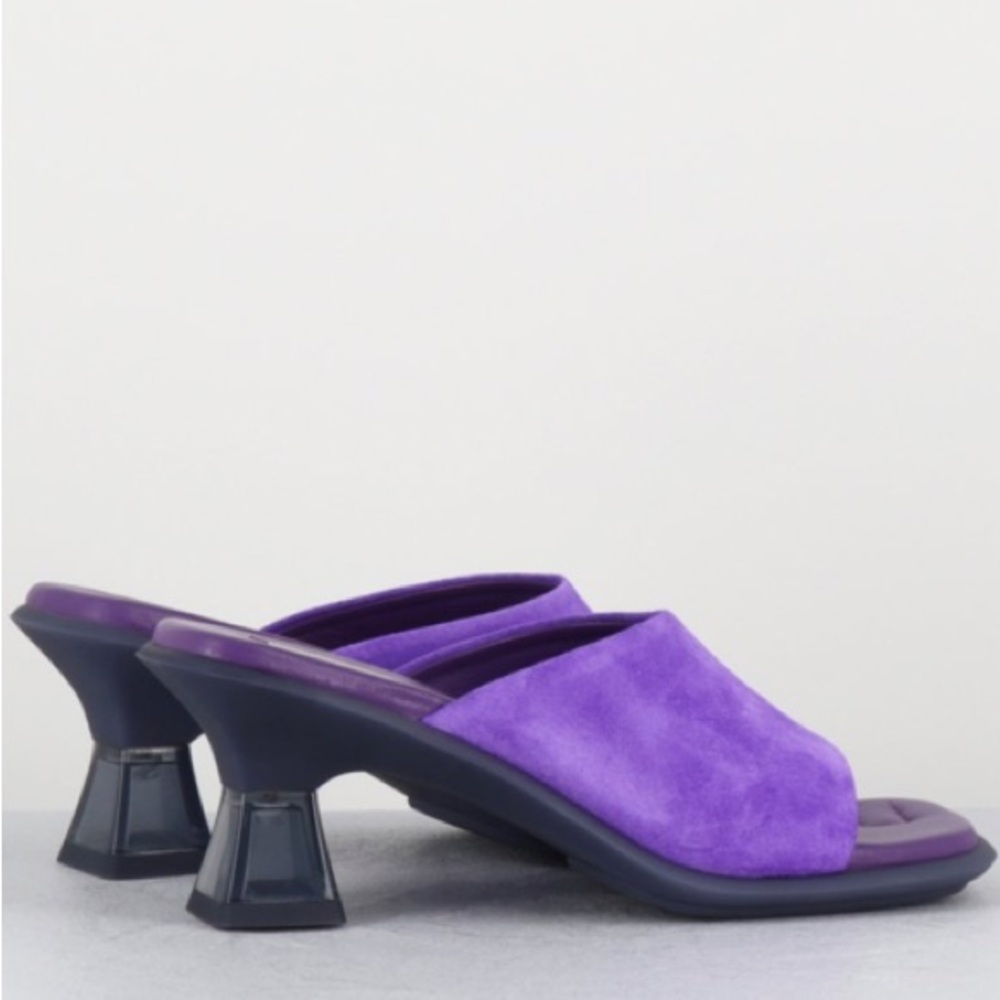 New Miista Synthia purple suede cushioned heeled Sandals US 8 - Picture 4 of 6
